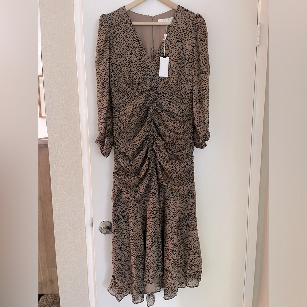 NWT Astr Label Dress - Medine Animal Print Midi - Women’s Large